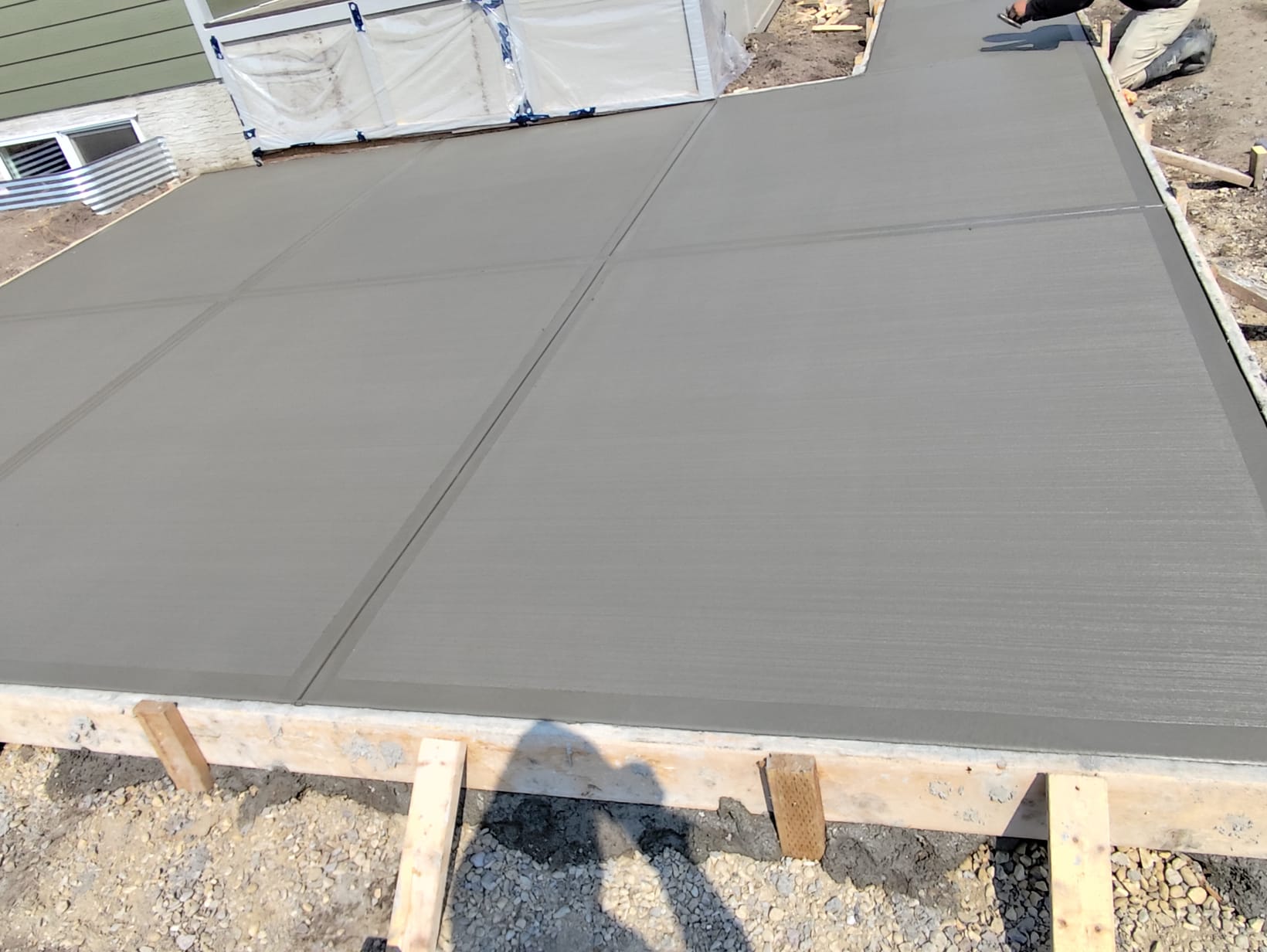 Residential backyard concrete patio slab Calgary